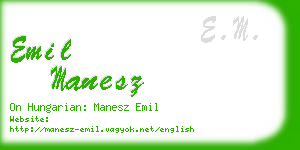 emil manesz business card